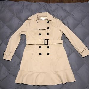 Trench Coat with Ruffle Bottom New York & Company